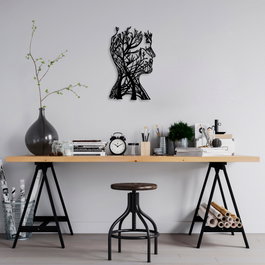 Wallity Tree Man - 317 Escultura de Pared Negra